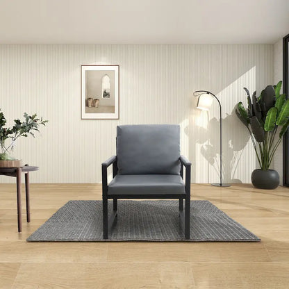 Fauteuil moderne de 74 cm avec pieds antidérapants à adsorption et structure métallique robuste