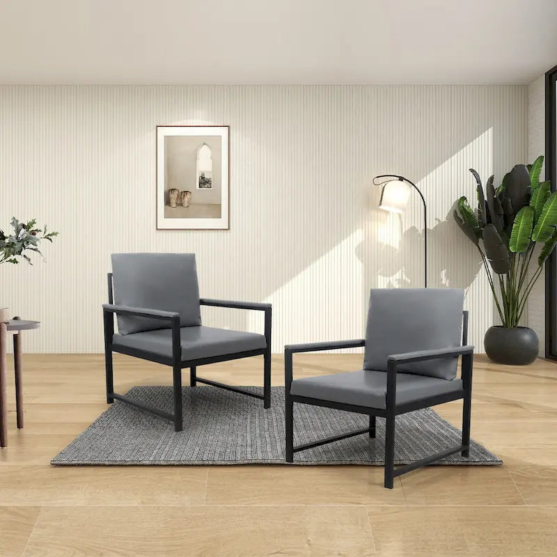 Fauteuil moderne de 74 cm avec pieds antidérapants à adsorption et structure métallique robuste