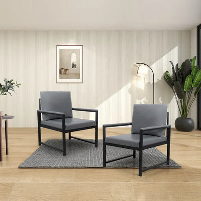 Fauteuil moderne de 74 cm avec pieds antidérapants à adsorption et structure métallique robuste