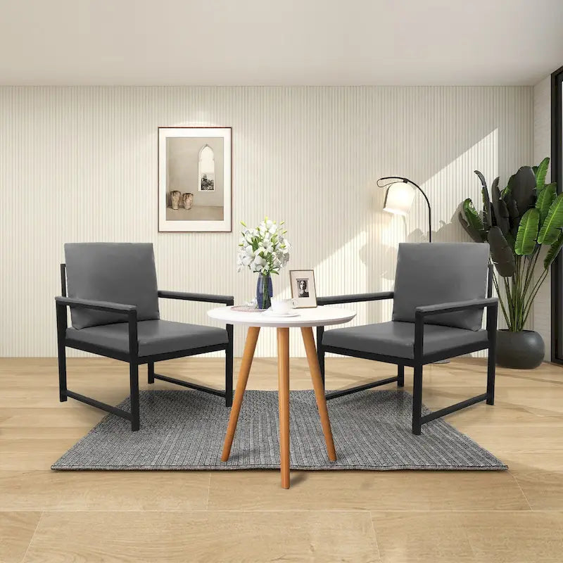 Fauteuil moderne de 74 cm avec pieds antidérapants à adsorption et structure métallique robuste