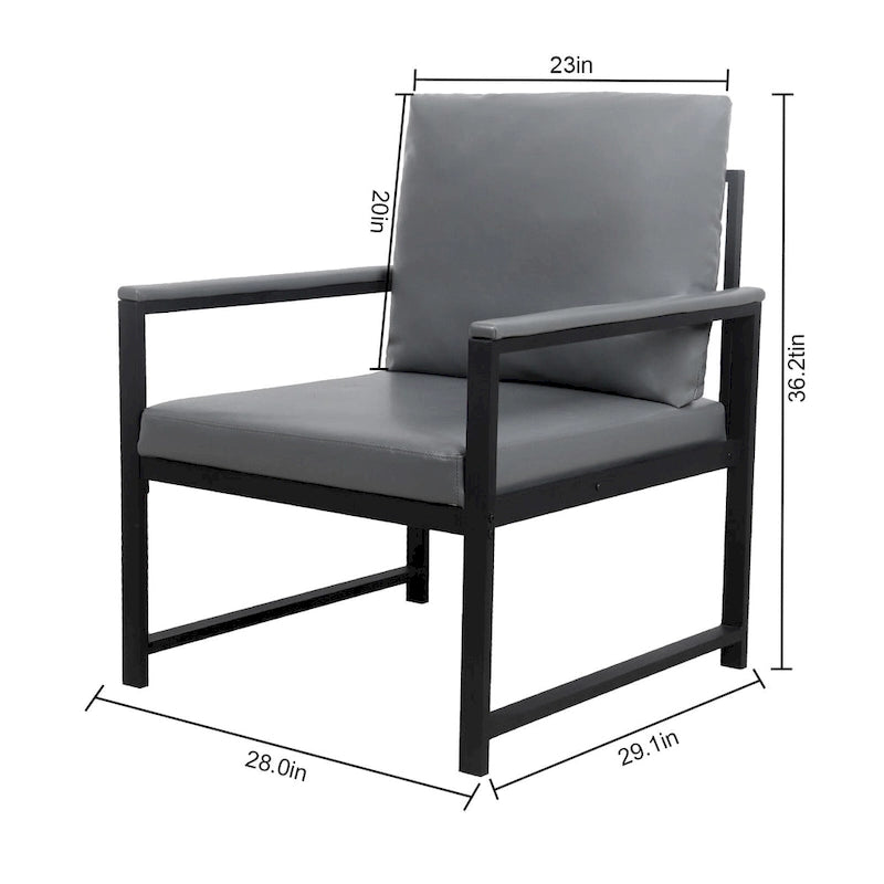 Fauteuil moderne de 74 cm avec pieds antidérapants à adsorption et structure métallique robuste