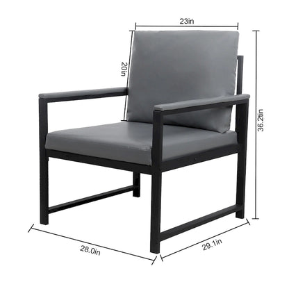 Fauteuil moderne de 74 cm avec pieds antidérapants à adsorption et structure métallique robuste