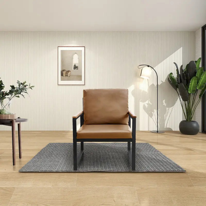 Fauteuil moderne de 74 cm avec pieds antidérapants à adsorption et structure métallique robuste