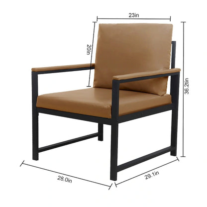 Fauteuil moderne de 74 cm avec pieds antidérapants à adsorption et structure métallique robuste
