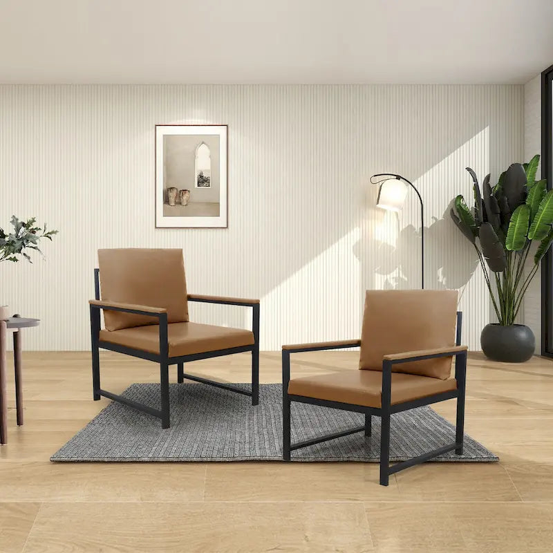 Fauteuil moderne de 74 cm avec pieds antidérapants à adsorption et structure métallique robuste