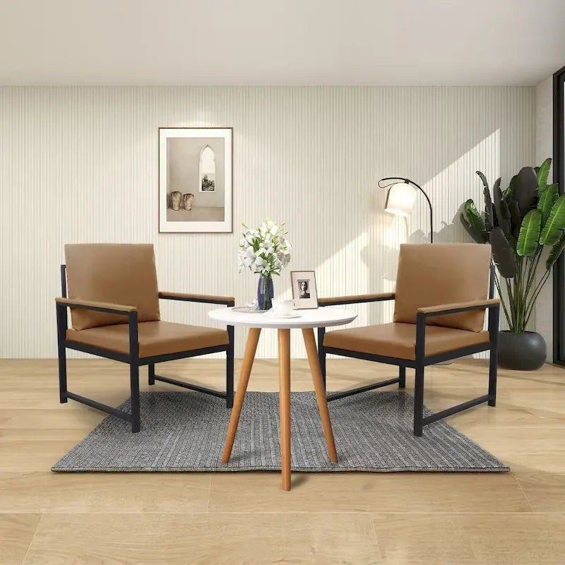 Fauteuil moderne de 74 cm avec pieds antidérapants à adsorption et structure métallique robuste