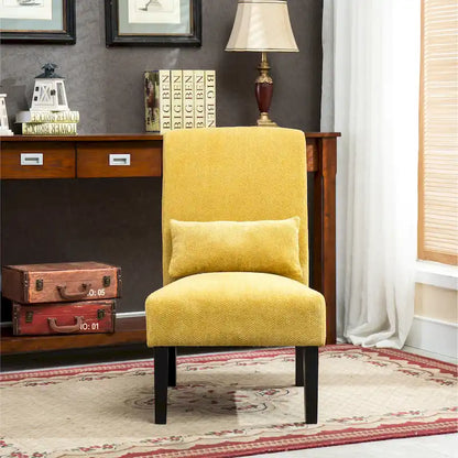 Fauteuil d'appoint moderne de 31,75 pouces (80,6 cm) à dossier haut, revêtu de polyester, avec coussin et pieds fuselés