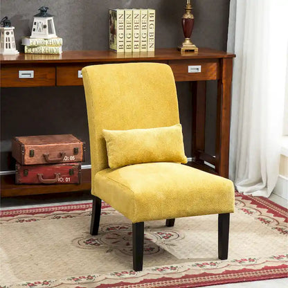 Fauteuil d'appoint moderne de 31,75 pouces (80,6 cm) à dossier haut, revêtu de polyester, avec coussin et pieds fuselés