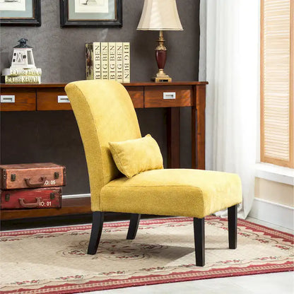 Fauteuil d'appoint moderne de 31,75 pouces (80,6 cm) à dossier haut, revêtu de polyester, avec coussin et pieds fuselés