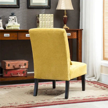 Fauteuil d'appoint moderne de 31,75 pouces (80,6 cm) à dossier haut, revêtu de polyester, avec coussin et pieds fuselés