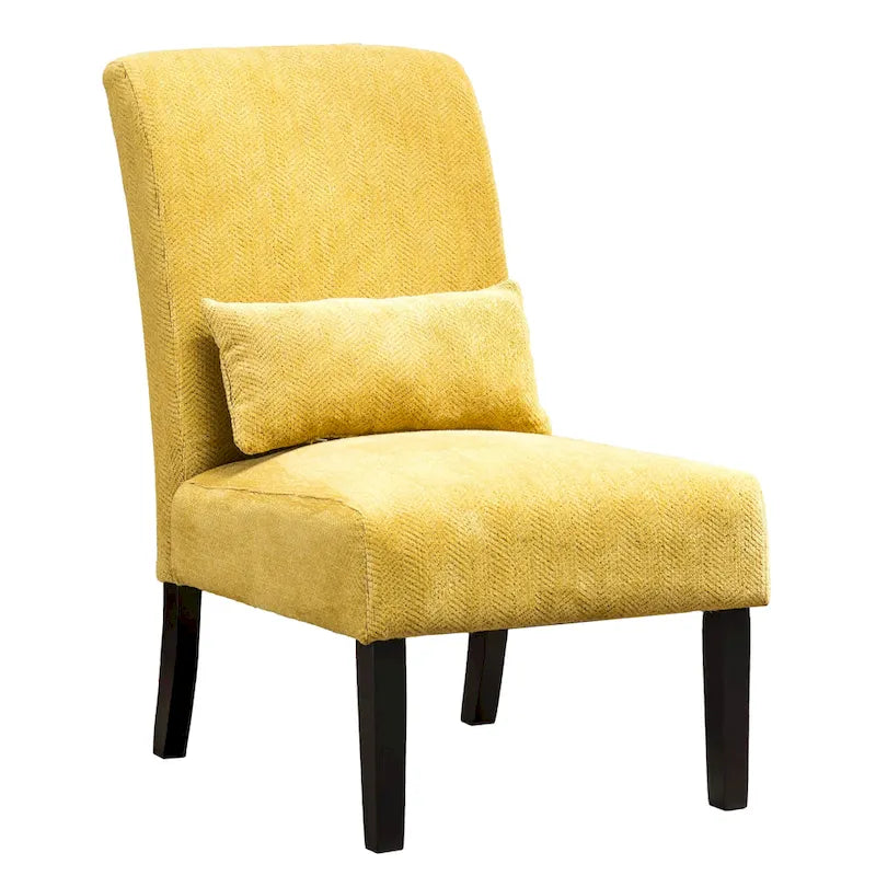 Fauteuil d'appoint moderne de 31,75 pouces (80,6 cm) à dossier haut, revêtu de polyester, avec coussin et pieds fuselés