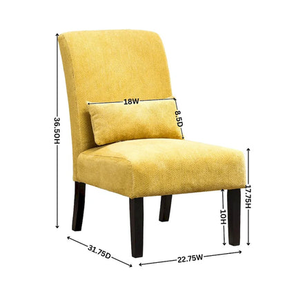 Fauteuil d'appoint moderne de 31,75 pouces (80,6 cm) à dossier haut, revêtu de polyester, avec coussin et pieds fuselés