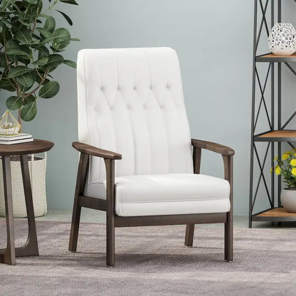 Fauteuil d'appoint à dossier haut en similicuir de 25,75 pouces
