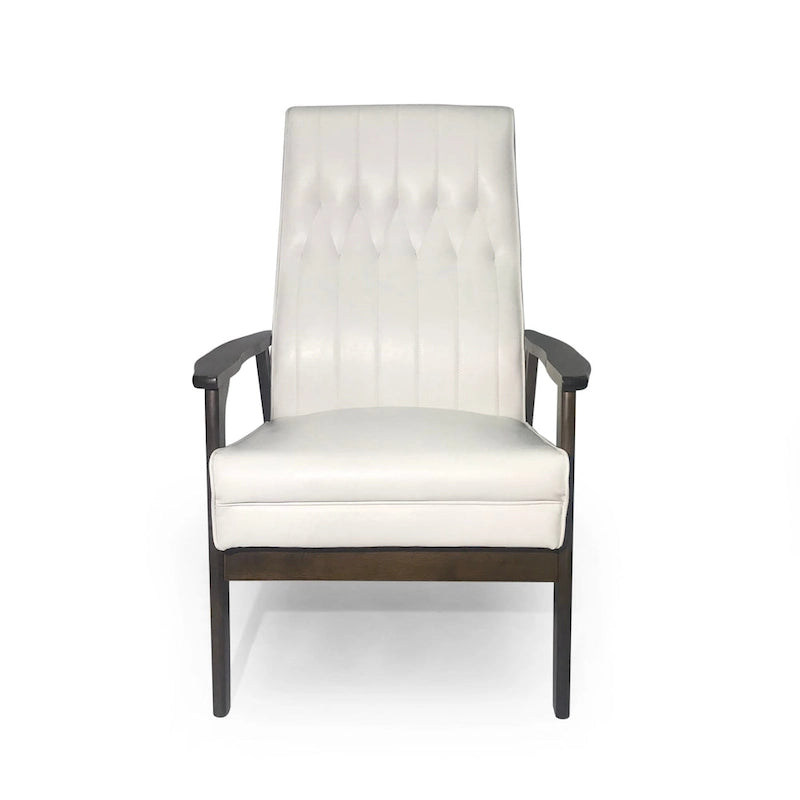 Fauteuil d'appoint à dossier haut en similicuir de 25,75 pouces