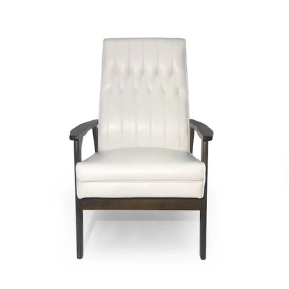 Fauteuil d'appoint à dossier haut en similicuir de 25,75 pouces