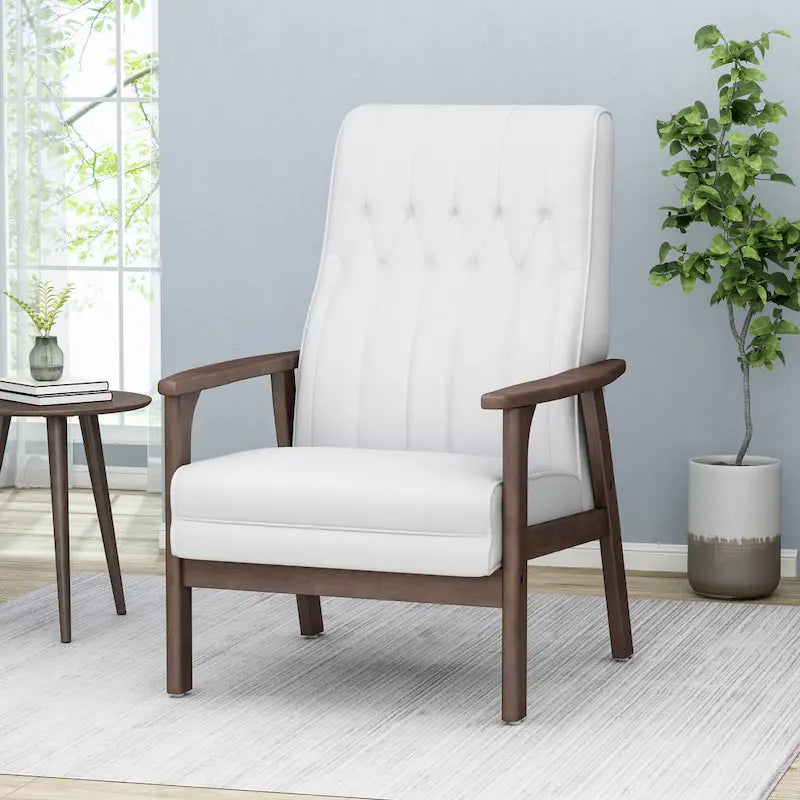 Fauteuil d'appoint à dossier haut en similicuir de 25,75 pouces