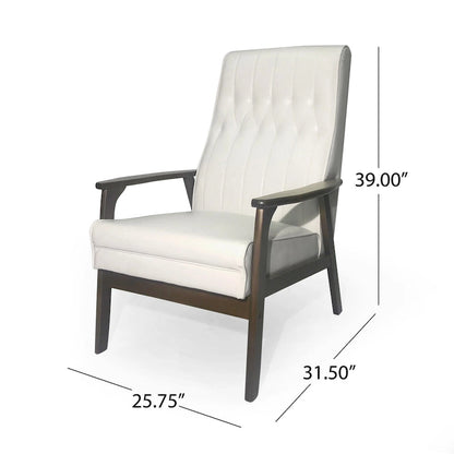Fauteuil d'appoint à dossier haut en similicuir de 25,75 pouces