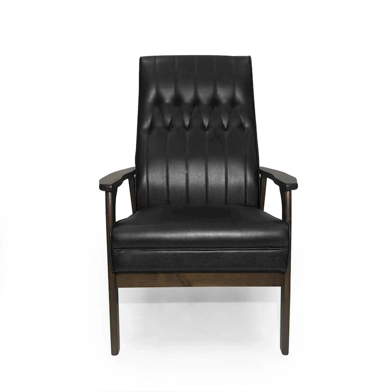 Fauteuil d'appoint à dossier haut en similicuir de 25,75 pouces