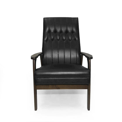 Fauteuil d'appoint à dossier haut en similicuir de 25,75 pouces