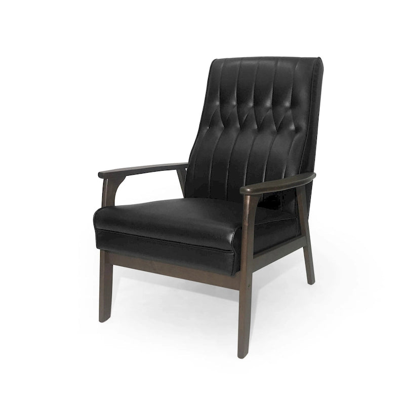 Fauteuil d'appoint à dossier haut en similicuir de 25,75 pouces