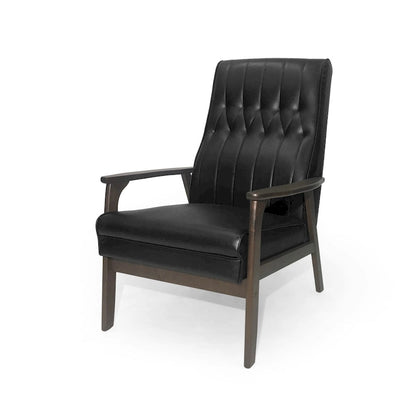 Fauteuil d'appoint à dossier haut en similicuir de 25,75 pouces
