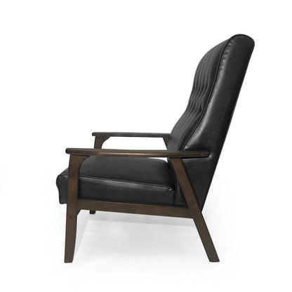 Fauteuil d'appoint à dossier haut en similicuir de 25,75 pouces