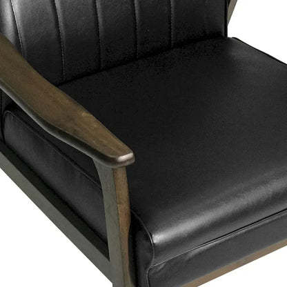 Fauteuil d'appoint à dossier haut en similicuir de 25,75 pouces