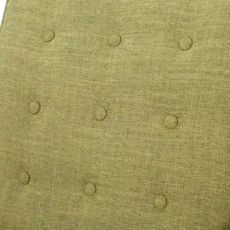 Fauteuil inclinable rembourré en tissu vert style milieu du siècle avec repose-pieds, dossier capitonné, pieds en bois de hêtre