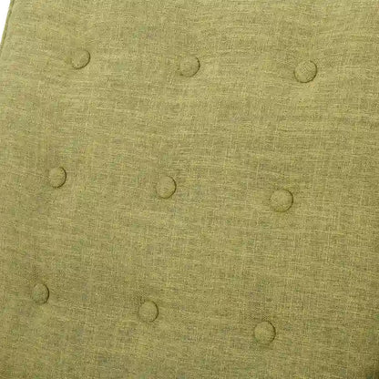 Fauteuil inclinable rembourré en tissu vert style milieu du siècle avec repose-pieds, dossier capitonné, pieds en bois de hêtre