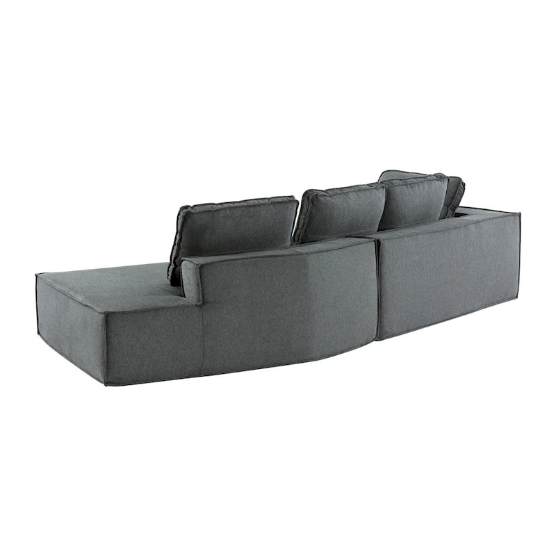 Canapé-lit moderne 4 places gris 125 pour salon, convertible en canapé d'intérieur