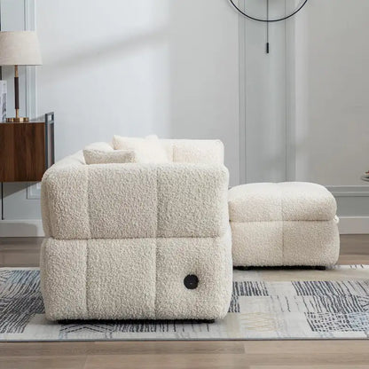 Canapé d'angle 4 places en tissu 87,7 avec pouf amovible, 2 ports USB et 2 coussins lombaires, idéal pour le salon