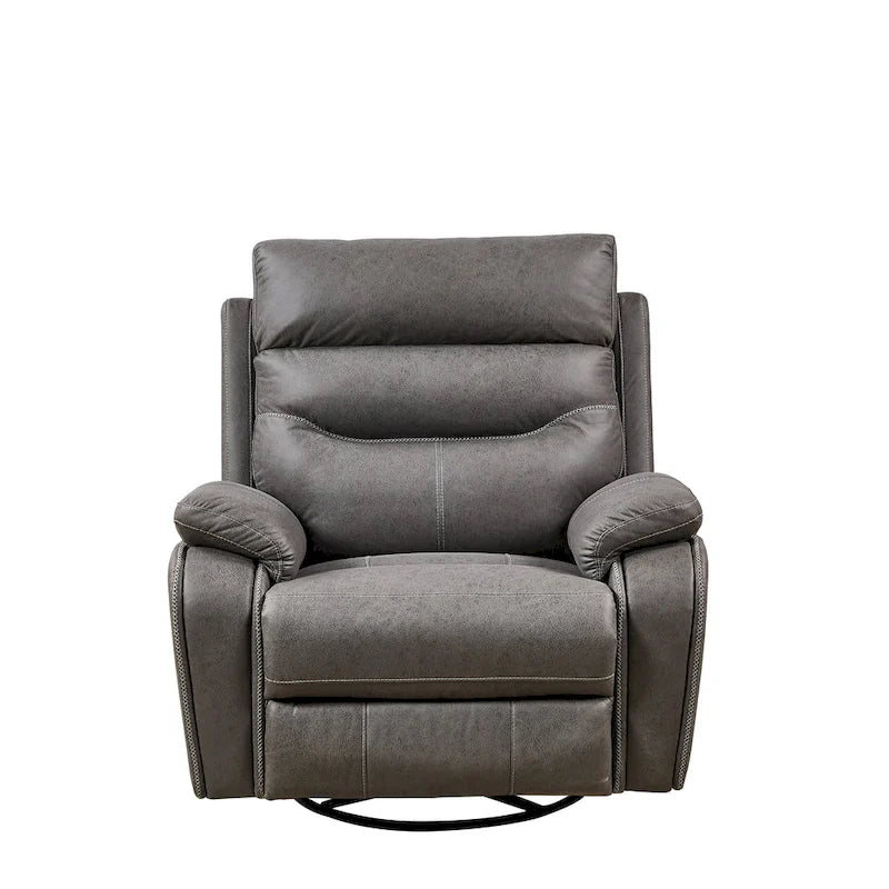 Fauteuil inclinable gris à double moteur avec rotation à 240°, fonction bascule, ports USB et appui-tête réglable