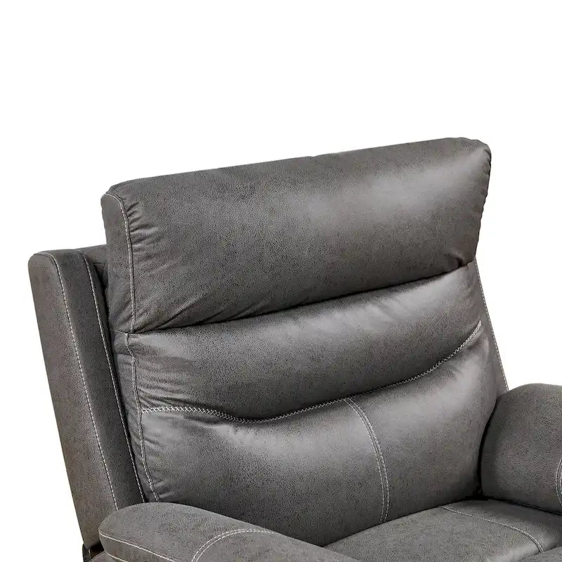 Fauteuil inclinable gris à double moteur avec rotation à 240°, fonction bascule, ports USB et appui-tête réglable