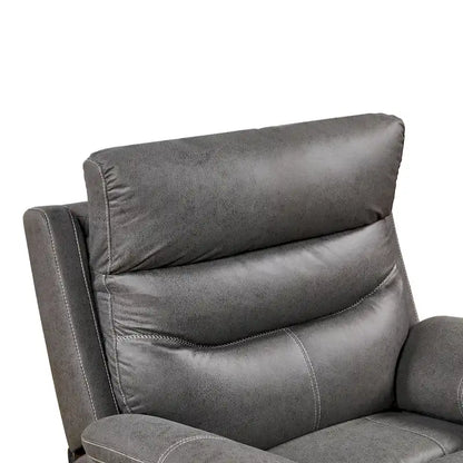 Fauteuil inclinable gris à double moteur avec rotation à 240°, fonction bascule, ports USB et appui-tête réglable