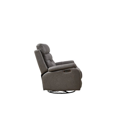 Fauteuil inclinable gris à double moteur avec rotation à 240°, fonction bascule, ports USB et appui-tête réglable