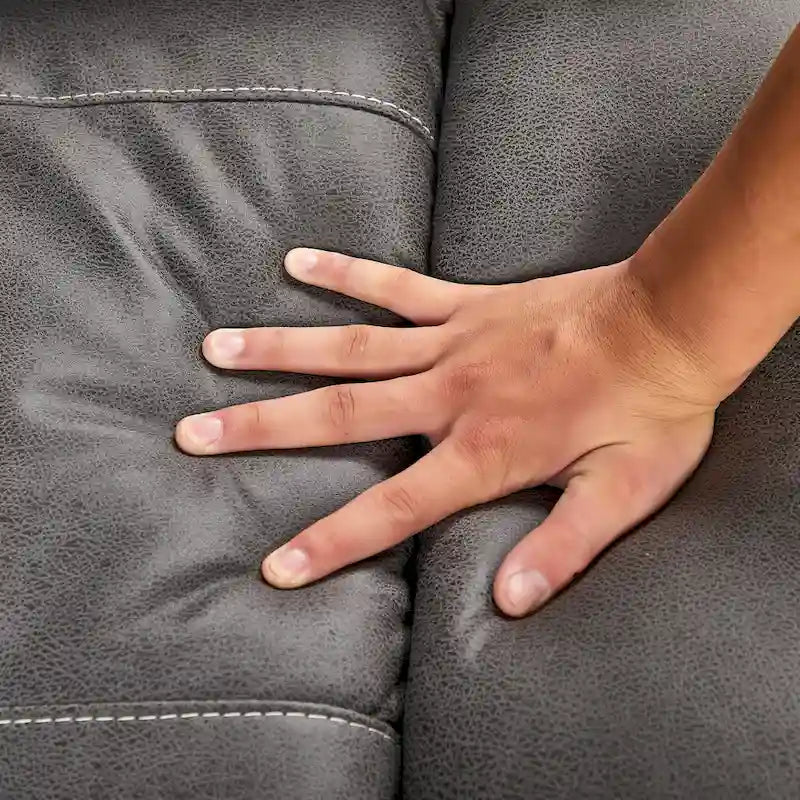 Fauteuil inclinable gris à double moteur avec rotation à 240°, fonction bascule, ports USB et appui-tête réglable