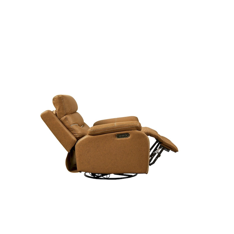 Fauteuil inclinable gris à double moteur avec rotation à 240°, fonction bascule, ports USB et appui-tête réglable