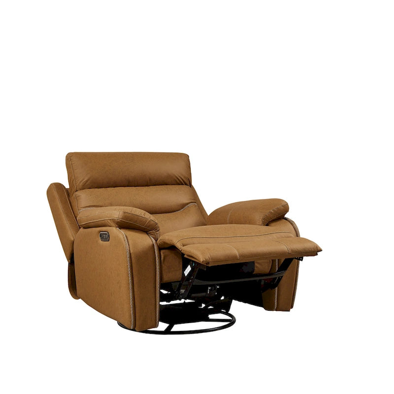 Fauteuil inclinable gris à double moteur avec rotation à 240°, fonction bascule, ports USB et appui-tête réglable