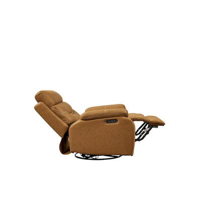 Fauteuil inclinable gris à double moteur avec rotation à 240°, fonction bascule, ports USB et appui-tête réglable