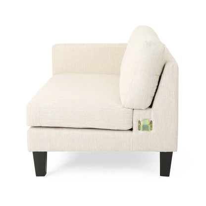 Canapé 3 places beige moderne 101 avec pieds en bois et deux coussins pour salon