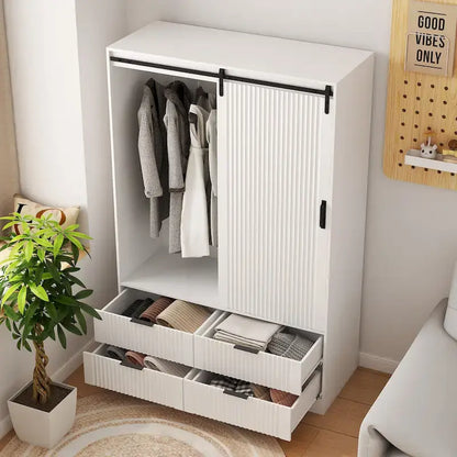 Armoire moderne 47.24 avec penderie, tiroirs et étagères ouvertes pour chambre à coucher