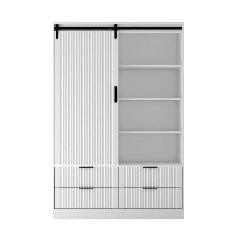 Armoire moderne 47.24 avec penderie, tiroirs et étagères ouvertes pour chambre à coucher