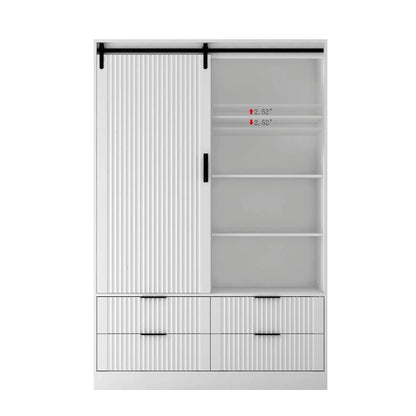 Armoire moderne 47.24 avec penderie, tiroirs et étagères ouvertes pour chambre à coucher