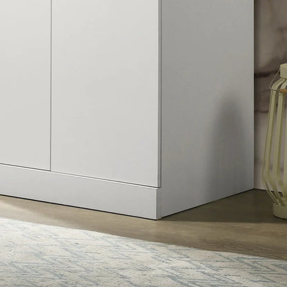 Armoire moderne à double porte de 19 pouces avec étagère de rangement et tringle à vêtements pour chambre à coucher