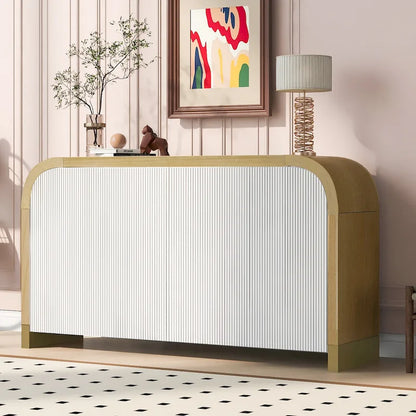 Meuble moderne à 4 portes avec étagères réglables pour bureau, salon et entrée