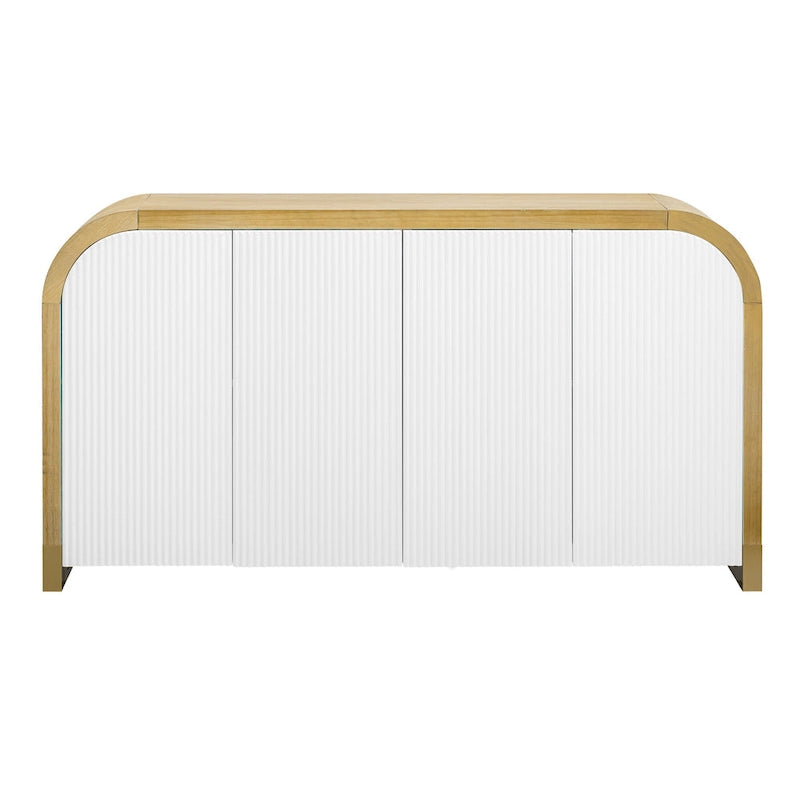 Meuble moderne à 4 portes avec étagères réglables pour bureau, salon et entrée