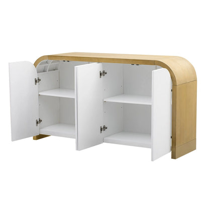 Meuble moderne à 4 portes avec étagères réglables pour bureau, salon et entrée