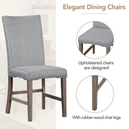 Ensemble de salle à manger en bois 7 pièces avec table extensible et 6 chaises