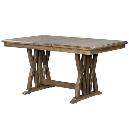 Ensemble de salle à manger en bois 7 pièces avec table extensible et 6 chaises