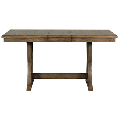 Ensemble de salle à manger en bois 7 pièces avec table extensible et 6 chaises